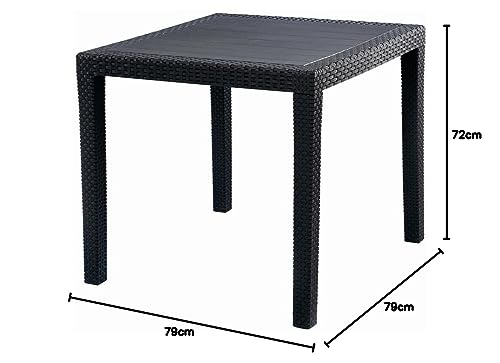 Table de jardin King anthracite en métal pour terrasse