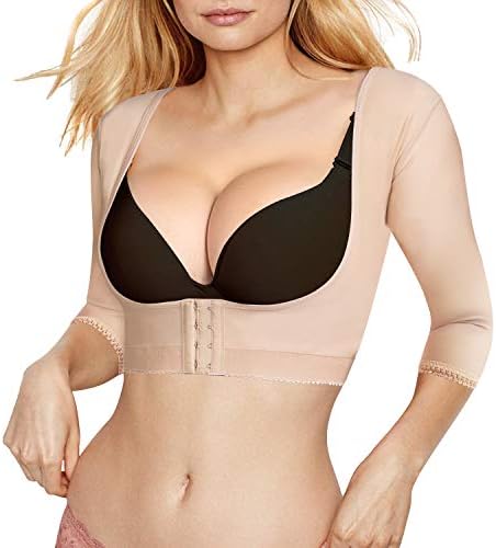 Women Upper Arm Shaper Body Compression Sleeves Post Surgical Slimmer Humpback Posture Corrector Tops Shapewear