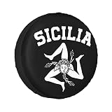 Copri Ruota di Scorta Sicilian Trinacria - Sicilia Coprigomme Impermeabile Borsa Pneumatici Antipolvere Copriruota per Auto Rimorchi Camion S