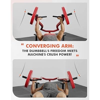 GMWD Chest Press Machine, 1200LBS Bench Press Machine with Independent Converging Arms, Adjustable Flat Incline Bench for Chest, AB Workouts, Shoulder Home Gym Equipment, V1