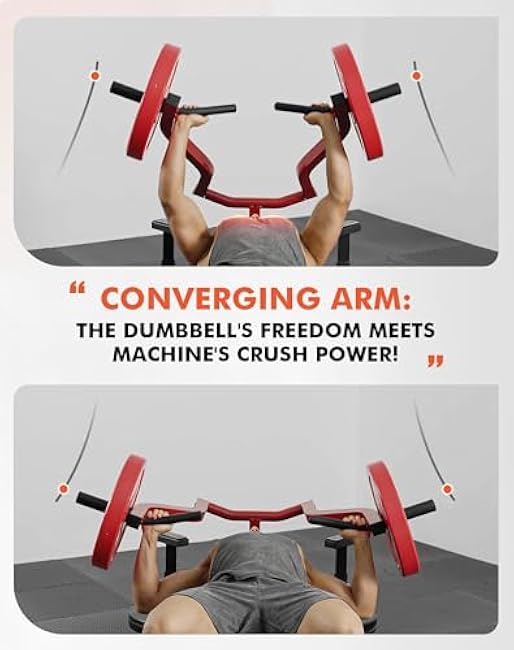 GMWD Chest Press Machine, 1050LBS Bench Press Machine with Independent Converging Arms, Adjustable Flat Incline Bench for Chest, AB Workouts, Shoulder Home Gym Equipment, V1