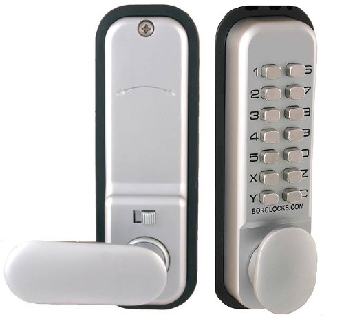 10 Pack of Borg 2201 Digital Push Button Door Lock with Holdback in Satin Chrome