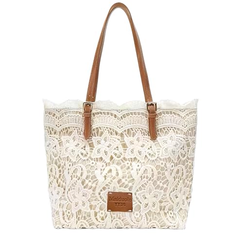 Bolso blanco de encaje con cierre kiss lock y correa de muñeca miniatura 1