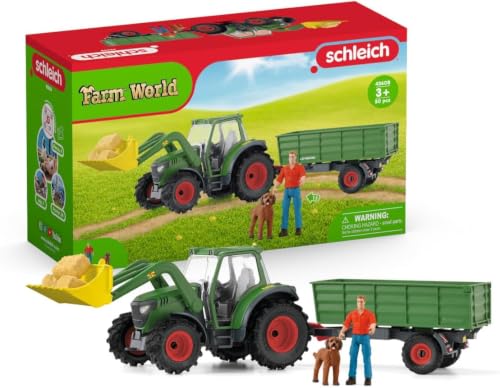 Schleich FARM WORLD | Trattore con rimorchio 42608 | 8 pezzi