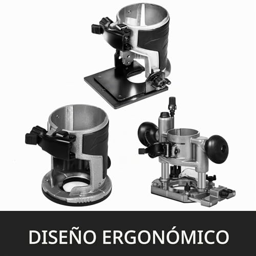 Miniatura 6 de Vevor Fresadora De Madera De 710 W, Con Base Fija, Base De Inclinación, Base De Inmersión