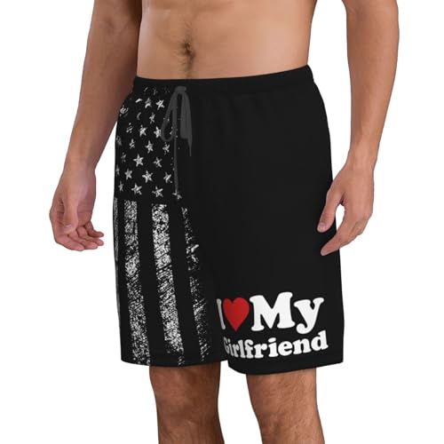 I Love My Girlfriend I Heart My Girlfriend Mens Swim Trunks Stretch Beach Shorts Quick Dry with Pockets Board Shorts2