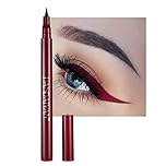 Red Colored Waterproof Liquid Eye Makeup Tools, Eyeliner Highly-Pigmented All Day Long-Lasting Black, White, Red Wine, Blue