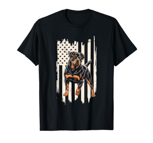 Rottweiler American Flag Dog Rottweiler Patriotic T-Shirt