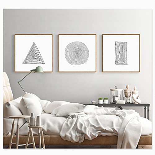 Prachtige Wanddecoratie Jaarlijkse Ring Traject Wall Art Framed Canvas Print Mural Lines Wall Decor voor Woonkamer… - Afbeelding 4
