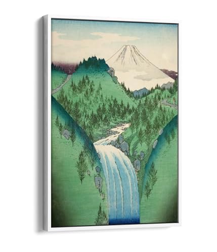 Impression sur toile Utagawa Hiroshige Dans les montagnes d'Izu cadre blanc 50x75 cm
