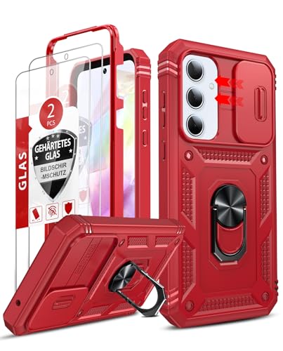 Coque Samsung Galaxy A35 5G antichoc avec stand magnétique et vitre x2
