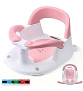 NFSVLB Baby Bath Seat for Babies Sitting Up with Temperature Alert+Soft Cushion+Suction Cup,Infan...
