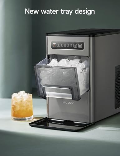 HiCOZY Ice Maker Countertop,Ice in 6 Mins, 24 lbs/Day, Portable & Compact Gift with Self-Cleaning,for Apartment/Under Cabinet/Kitchen/Office/Camping/RV/Home Bar （Light Black） - Thumbnail 3