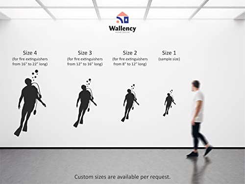 Wallency Scuba Diver Wall Decal - Scuba Diver Silhouette - Diving Wall Decal - Diver Gift Idea - Removable Vinyl Sticker - Black - Made In The Usa #TOP3