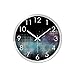 Zegar ścienny, Aurora Black Clock Mute No Tick Quality Quartz Baery obsługiwane okrągłe łatwe do odczytania (Color : Silver Beze, Size : 14 inches)