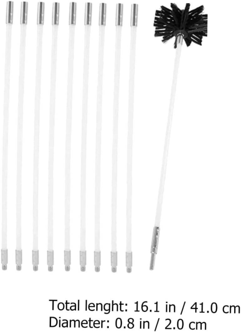 Flexible Dryer Vent Brush Cleaning Kit with Rods and Lint Remover Chimney and Duct Cleaner for Dryer Chimney and Exhaust Maintenance Easy to Install Fire Risk Prevention Tool
