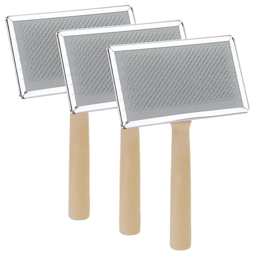 WEBEEDY 3er-Set Handkardierer für Wolle & Haustierpflege (12x19 cm)