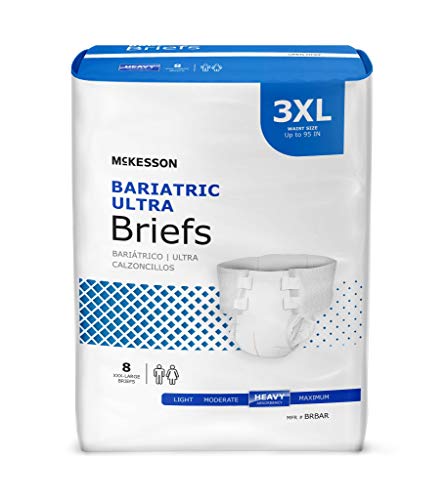 Adult Ultra Plus Brief Diaper, BARIATRIC 3X-LARGE, McKesson BRBAR - Case of 32