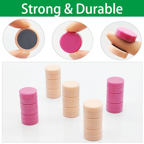 ZDZBLX Fridge Magnets, 20 PCS Strong Mini Magnet, Heavy Duty Craft Magnets, Pink Round Cute Magnet for Fridge Whiteboard - Image 2