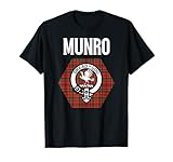 Munro Clan Escocés Nombre Escudo de Armas Tartán Camiseta