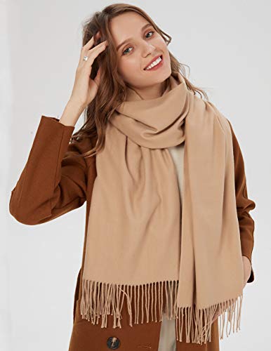 MaaMgic Sciarpa con Frange in Tinta Unita da Donna...