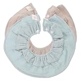 ULDIGI Set van 2 babyslabbetjes om te tanden, herbruikbare slabbetjes van katoen voor het spenen van jongens en meisjes