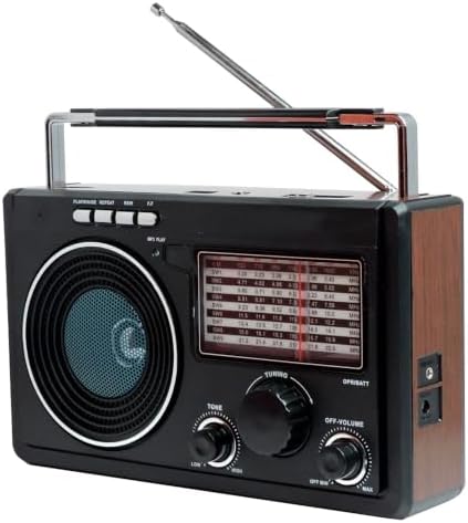 Rádio Recarregável Portátil AM/FM / USB/SD Livstar CNN 686 | Bateria Recarregável, Entrada USB e SD, Rádio AM/FM/SW, Alça de Transporte