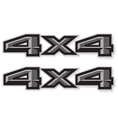 Image of GOLD HOOK 4x4 Decals Compatible with Ford F-150 2004-2008 - Peel & Stick Gray Bedside Replacement Set of 2 -