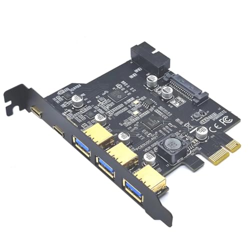 Carte PCIe USB 3.2 Gen1 Type C et Hub Multiplier d'Extension PCI-E pour PC Fixe