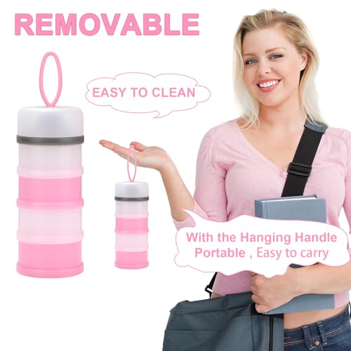 Image of Accmor Baby Formula Dispenser On The Go, Stackable Formula Dispenser Formula Container to Go, Non-Spill Portable Milk Powder Kids Snack Storage Container, BPA Free