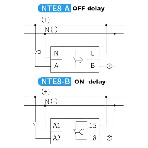 Relais temporisé industriel NTE8 commande extinction retardée DC 24V programmable - 5