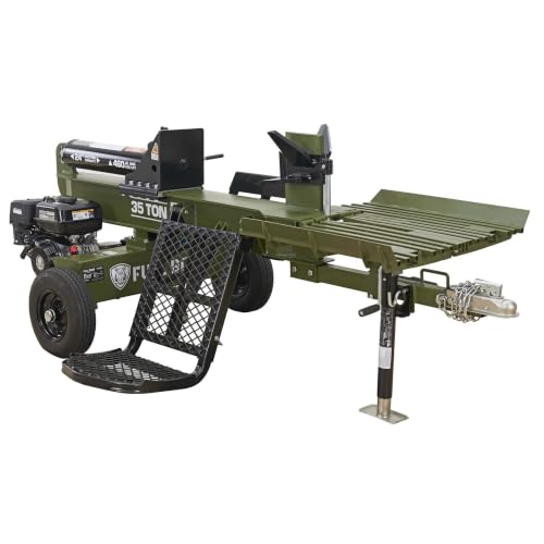 35 Ton Gas Log Splitter with 4-Way and 6-Way Wedges and Hydraulic Log Lift