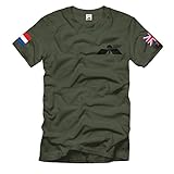 Design/Druck aus Deutschland Niederländisches Springerabzeichen Fallschirmjäger Abzeichen T-Shirt#35763, Größe:L, Farbe:Oliv