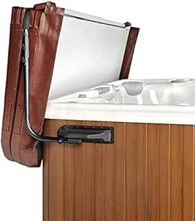 REGMICS Spa Cover Lifts - Pivot Top Mount Spa & Hot Tub Cover Lift Removal System Reinforced Brackets with 3 Hook Towel Rack Fits Most Spas & Hot Tubs