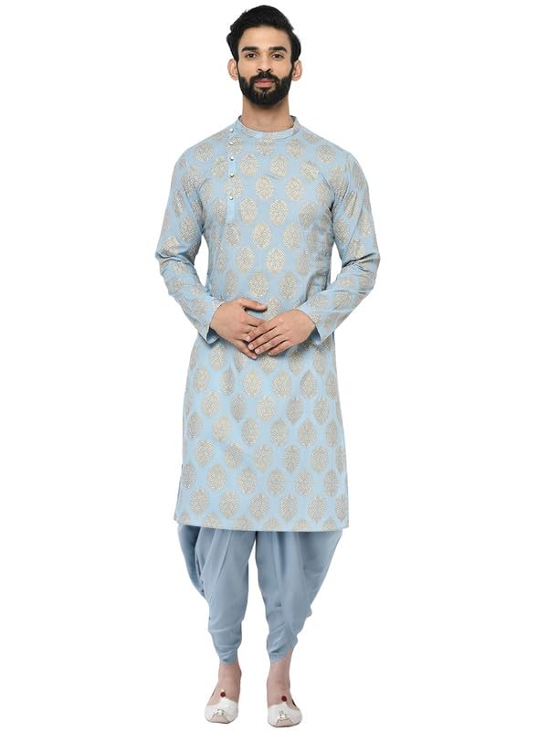 kisah Men Cotton Blend Printed Kurta Dhoti Set-picture-29