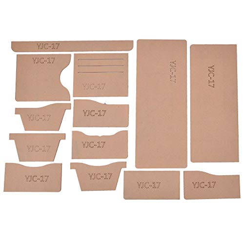 Cyrank Wallet Acrylic Template, 13Pcs Clear Acrylic Wallet Template Pattern Stencil Set for Women Wallet Handbag Making Stencil Leather Craft Tool Quilting Sewing Tool