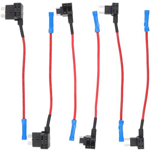 MUELODSIC 6 Piezas Portafusibles Línea para Coche con Adaptador Hardwire Kit Protección contra Cortocircuitos y Sobrecargas Cable Preensamblado de Compatible con Fusibles Estándar Pequeño