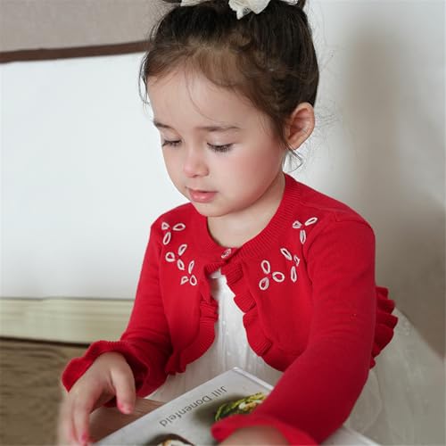 Toddler Girls Cardigan Sweater Bolero Shrug Kids Long Sleeve Cropped Dress Up Button Closure Jacket Tops4