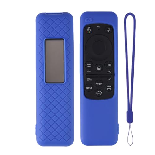 Image of Silicone TV Remote Cover Compatible with Samsung Smart TV Remote 2023 BN59-01432G BN59-01432A (Samsung Smart TV 2023 Model Solar Remote Cover - Style 8, Blue - Style 8)