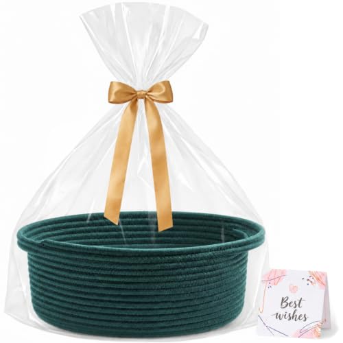 KODOMOORE Gift Basket Empty, Small Baby Shower Basket for Gifts, Green
