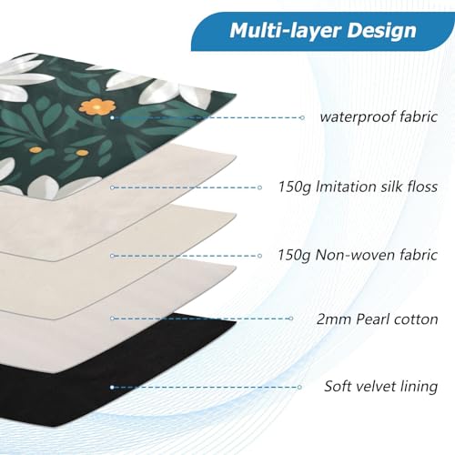 Funda para portátil 13-14 pulgadas con diseño floral resistente al agua miniatura 4