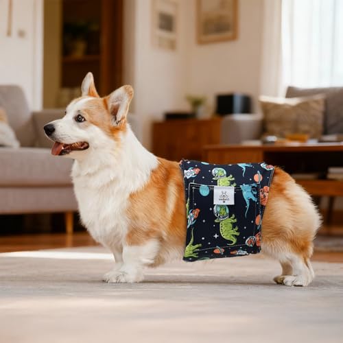 Image of CuteBone Dog Diapers Male Belly Bands 3 Pack for Male Dogs Reusable Puppy Wraps