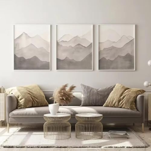 Art mural salon montagne gris XINBAO pour transformer un mur blanc vide 40x60