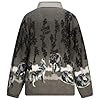 Gillicci UNISEX LADIES WOMENS MENS DOUBLE FLEECE ANIMAL PUPPIES WOLF DOLPHIN HORSE WILD PRINTED JACKET COAT (UK, Alpha, XXL, Regular, Regular, New Grey Wolf) #1