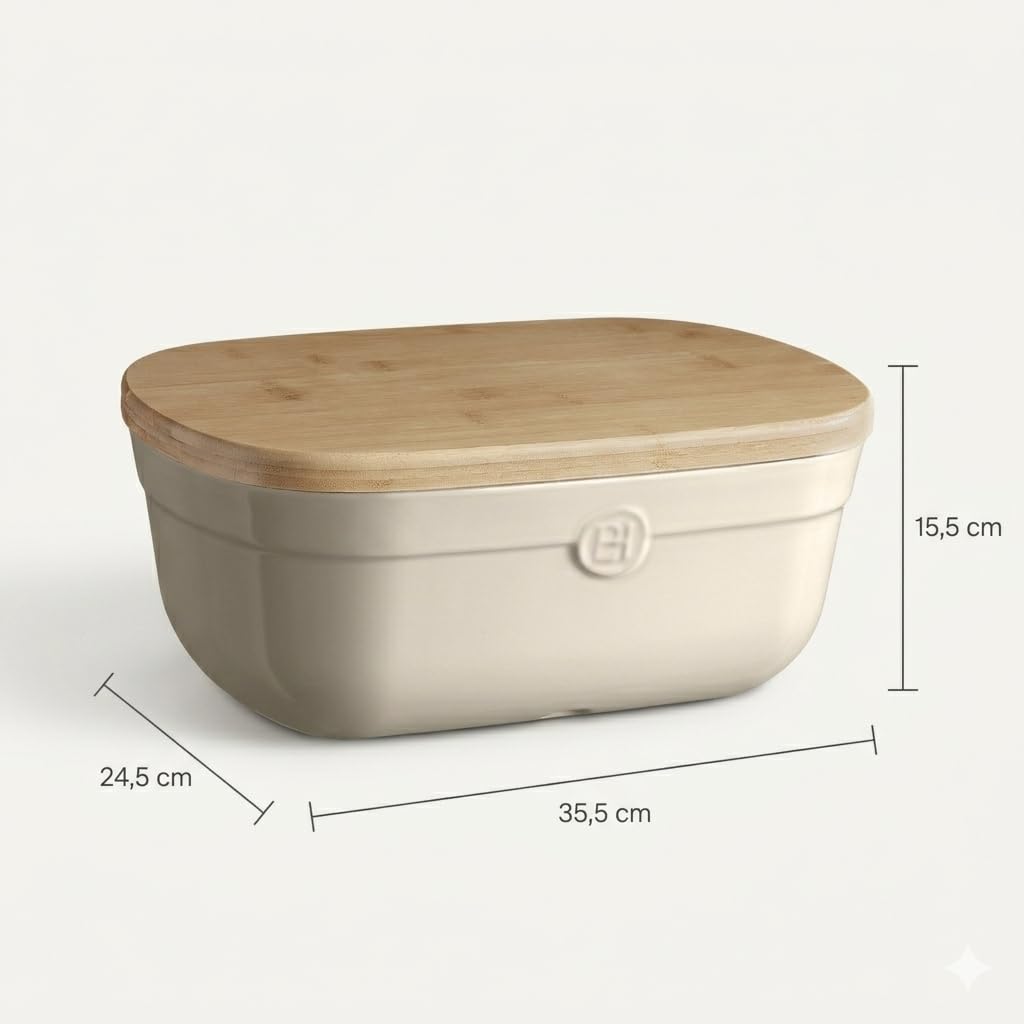 Amazon.com: Emile Henry Made in France Ceramic Bread Box for