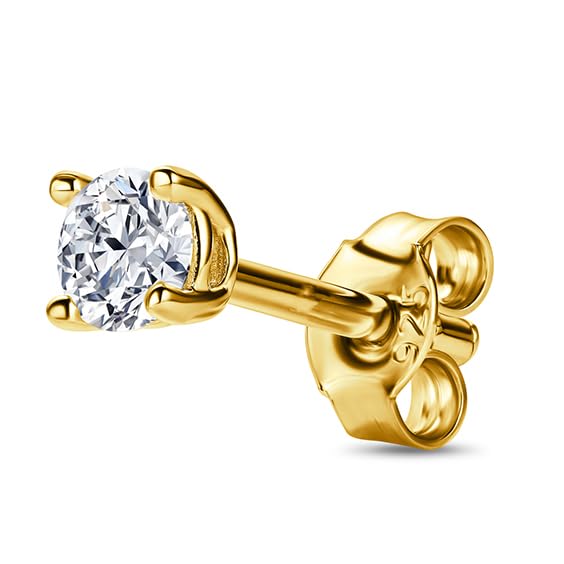 Boucles d'oreilles moissanite en argent plaqué or 18 carats de qualité OROVI
