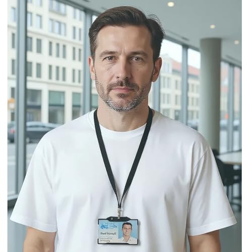 Customcard Ltd Double-Sided ID Card Holder - Secure, Black Plastic for 2 Credit-Sized Cards (85mm x 54mm) - Durable, Lightweight for Work, School, Events- ID Card Holder for Lanyard (Black,Pack of 10) - Image 6