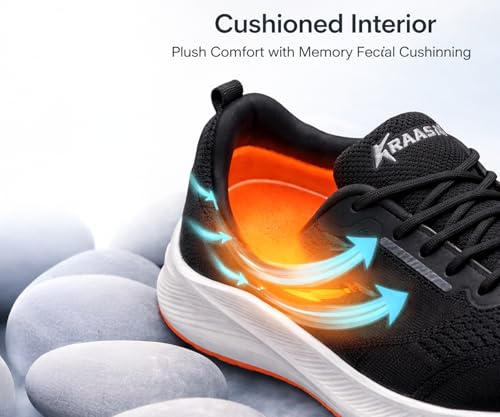 Image of Kraasa Men's Running Shoes | Breathable Mesh Upper | Lightweight Phylon Sole | Cushioned EVA Insole | Comfortable Sports & Casual Sneakers for Gym, Walking & Daily Use
