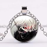 mascara do kaneki ken Collar hecho a mano con colgante de cúpula de cristal sellado con imagen artística