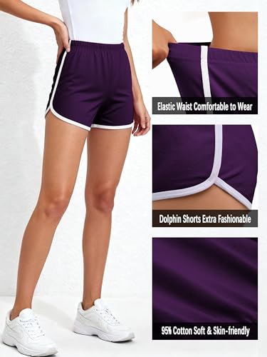 Image of URATOT 2 Pack Yoga Short Pants Summer Running Athletic Shorts Women Dance Gym Workout Elastic Waist Shorts